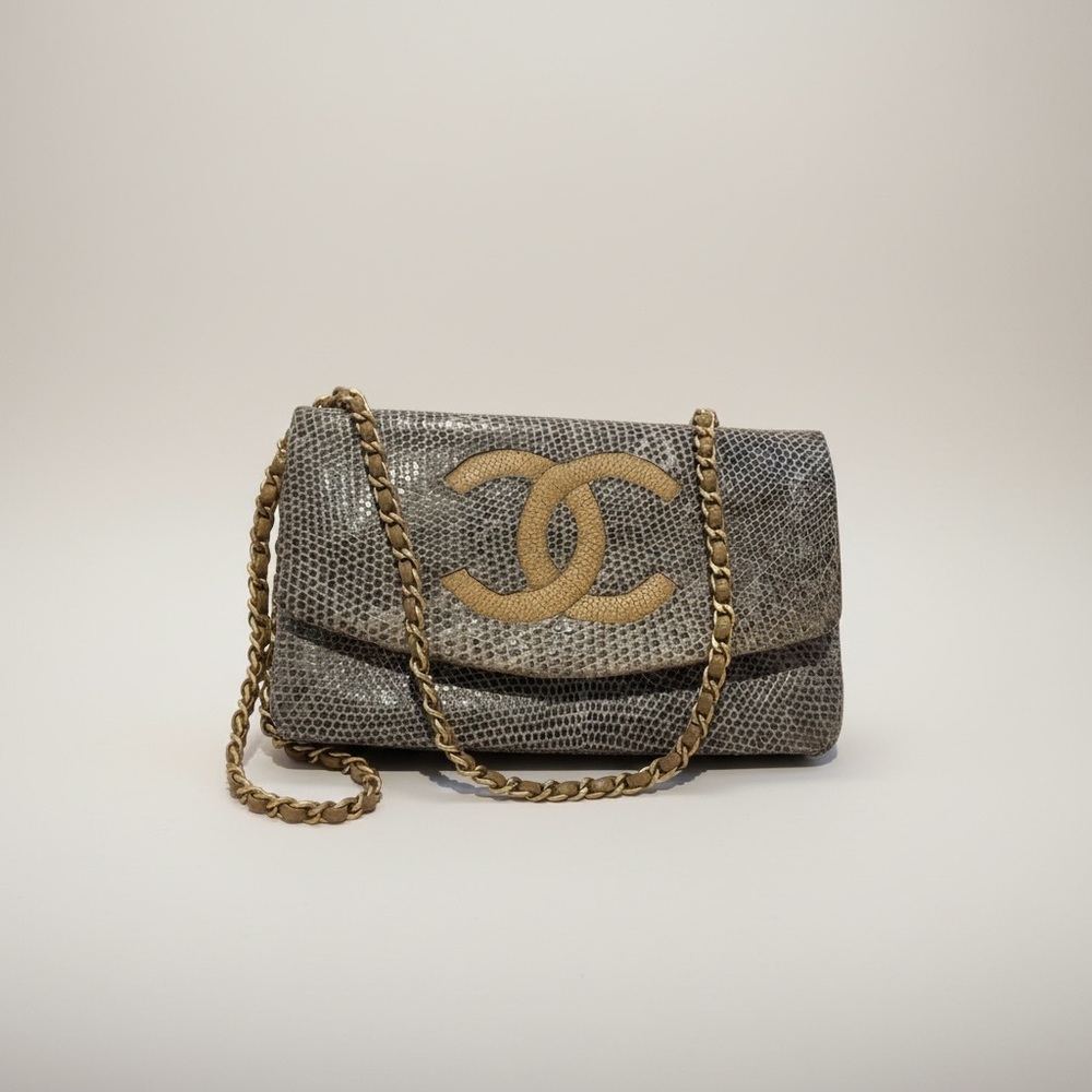 Chanel Exotic Flap | CUSTOM | Vintage Chanel | Neutral Snake - Picture 2 of 7